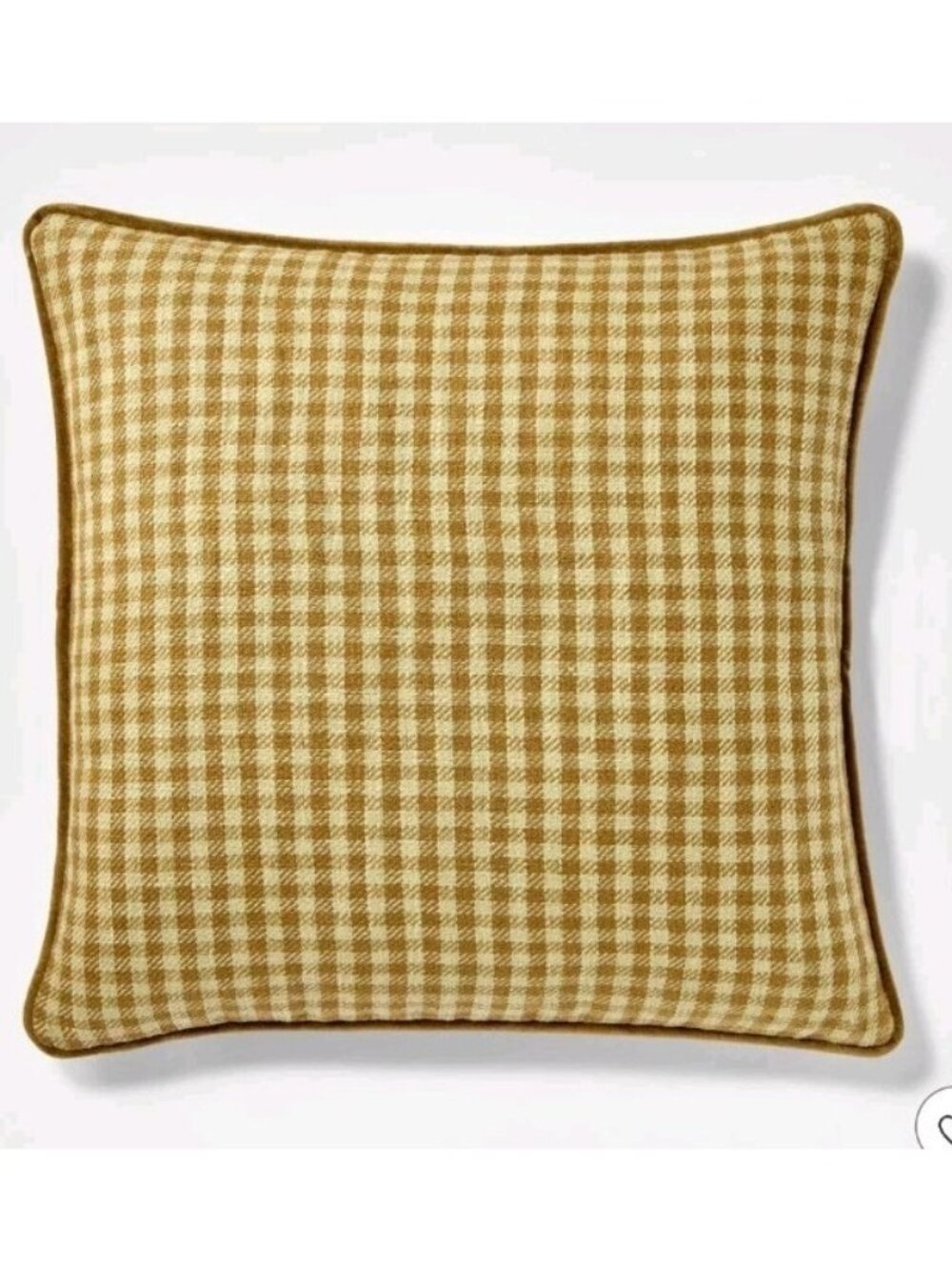 Threshold McGee 20x20" Gingham Velvet Reverse Throw Pillow Olive Remover Cover